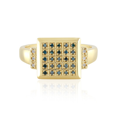 Anello in argento con Diamante Blu I3