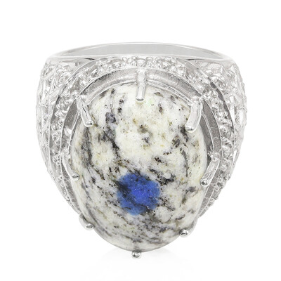 Anello da uomo in argento con Azzurrite del K2