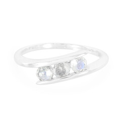 Anello in argento con Pietra di Luna Arcobaleno