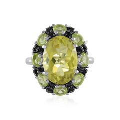 Anello in argento con Quarzo Ouro Verde