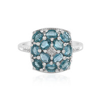 Anello in argento con Cianite Blu Foglia di Tè