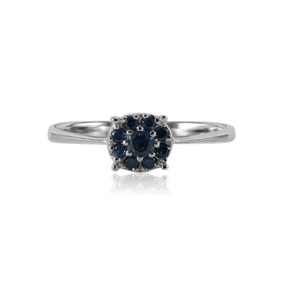 Anello in argento con Diamante Blu Cielo I1