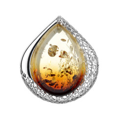 Ciondolo in argento con Ambra Sunrise Baltica