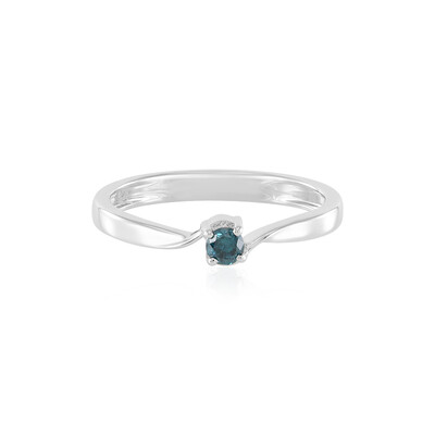 Anello in argento con Diamante Blu I3