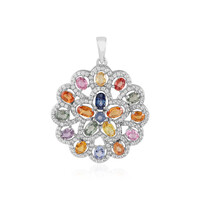 Ciondolo in argento con Zaffiro Fancy