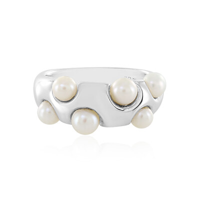 Anello in argento con Perla d'Acqua Dolce Bianca (de Melo)