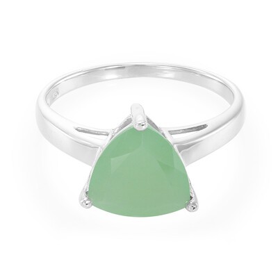Anello in argento con Calcedonio Verde