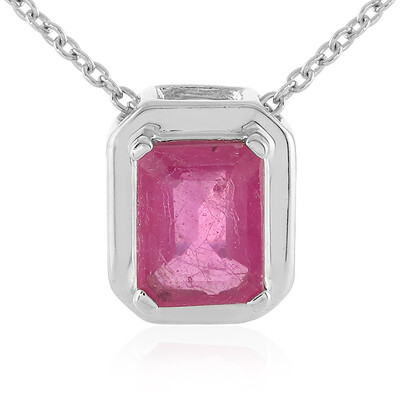 Collana in argento con Zaffiro Rosa del Madagascar