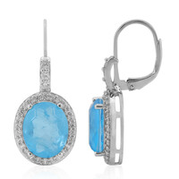 Orecchini in argento con Quarzo blu pastello