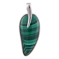 Ciondolo in argento con Malachite