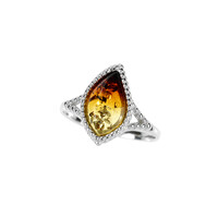 Anello in argento con Ambra Baltica