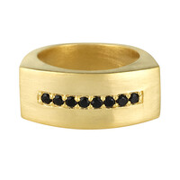 Anello placcato in oro con Spinello Nero