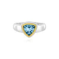 Anello in argento con Topazio Blu Svizzero