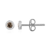Orecchini in argento con Diamante Cioccolato I2