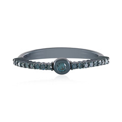 Anello in argento con Diamante Blu I2