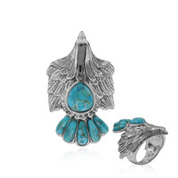 Anello in argento con Turchese Kingman Mohave Blu (Art of Nature)