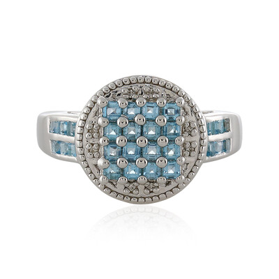 Anello in argento con Topazio Blu Svizzero