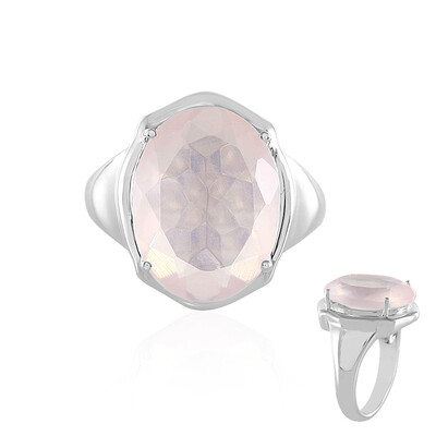 Anello in argento con Quarzo Rosa