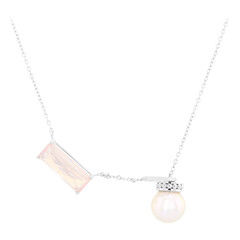 Collana in oro con Quarzo Rosa