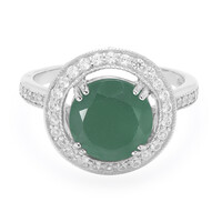 Anello in argento con Calcedonio Verde