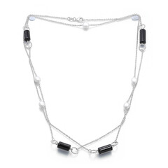 Collana in argento con Tormaline Nere