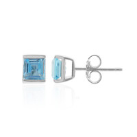 Orecchini in argento con Topazio Blu Svizzero