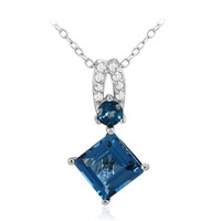 Collana in argento con Topazio Blu Londra
