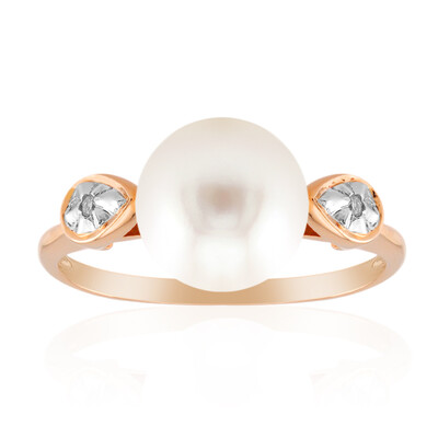 Anello in oro con Perla d'Acqua Dolce Bianca (TPC)