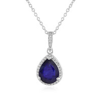 Collana in argento con Zaffiro Blu del Madagascar