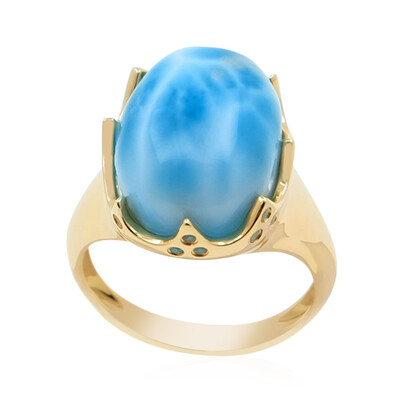 Anello in oro con Larimar