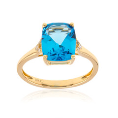 Anello in oro con Topazio Blu Svizzero