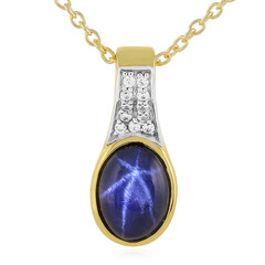 Collana in argento con Zaffiro Stellato Blu