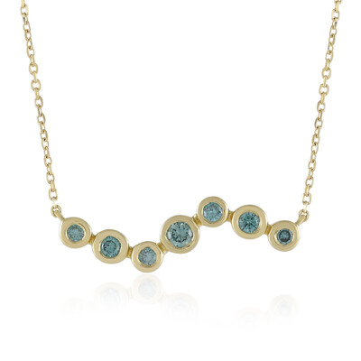 Collana in oro con Diamante blu cielo VS1