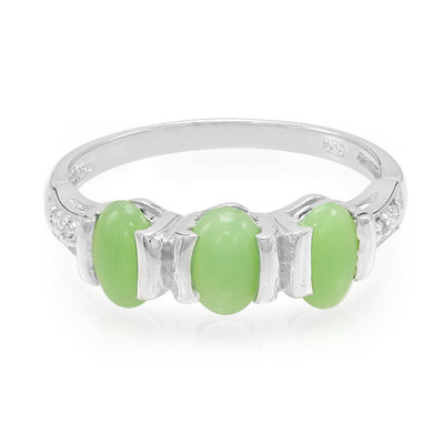 Anello in argento con Crisoprasio Imperiale