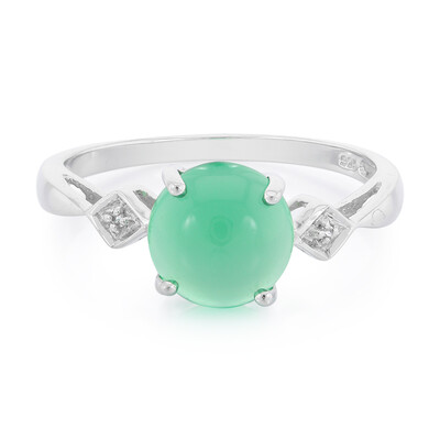 Anello in argento con Calcedonio Verde