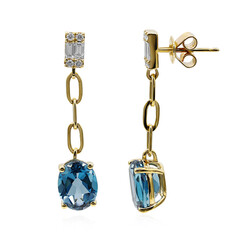 Orecchini in oro con Topazio Blu Londra