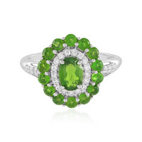 Anello in argento con Diopside Russo