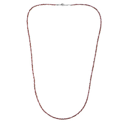 Collana in argento con moschettone con Granato d’India