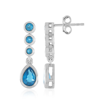 Orecchini in argento con Apatite Blu Neon