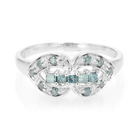 Anello placcato in platino con Diamante Fancy