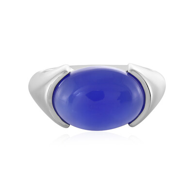 Anello in argento con Calcedonio Blu