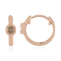Orecchini in oro con Diamante Champagne SI2