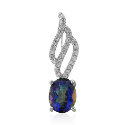 Ciondolo in argento con Quarzo Mistico Blu