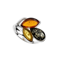 Anello in argento con Ambra Baltica