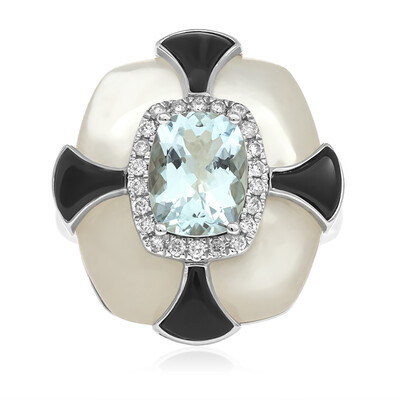 Anello in oro con Acquamarina Brasiliana AAA (CIRARI)