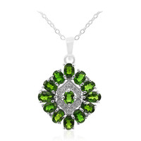 Collana in argento con Diopside Russo