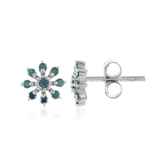 Orecchini in argento con Diamante Blu I3