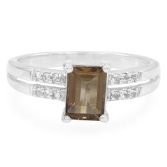 Anello in argento con Quarzo Fumè