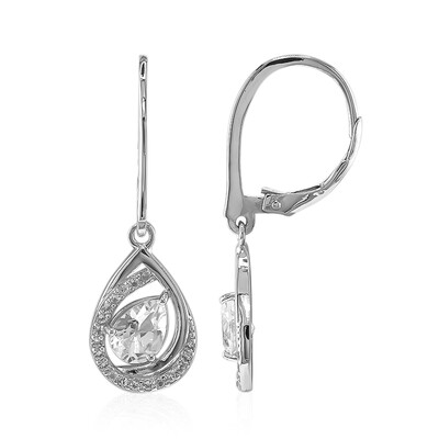 Orecchini in argento con Topazio Bianco