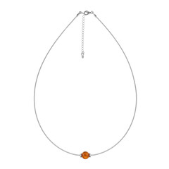 Collana in argento con Ambra Baltica Cognac